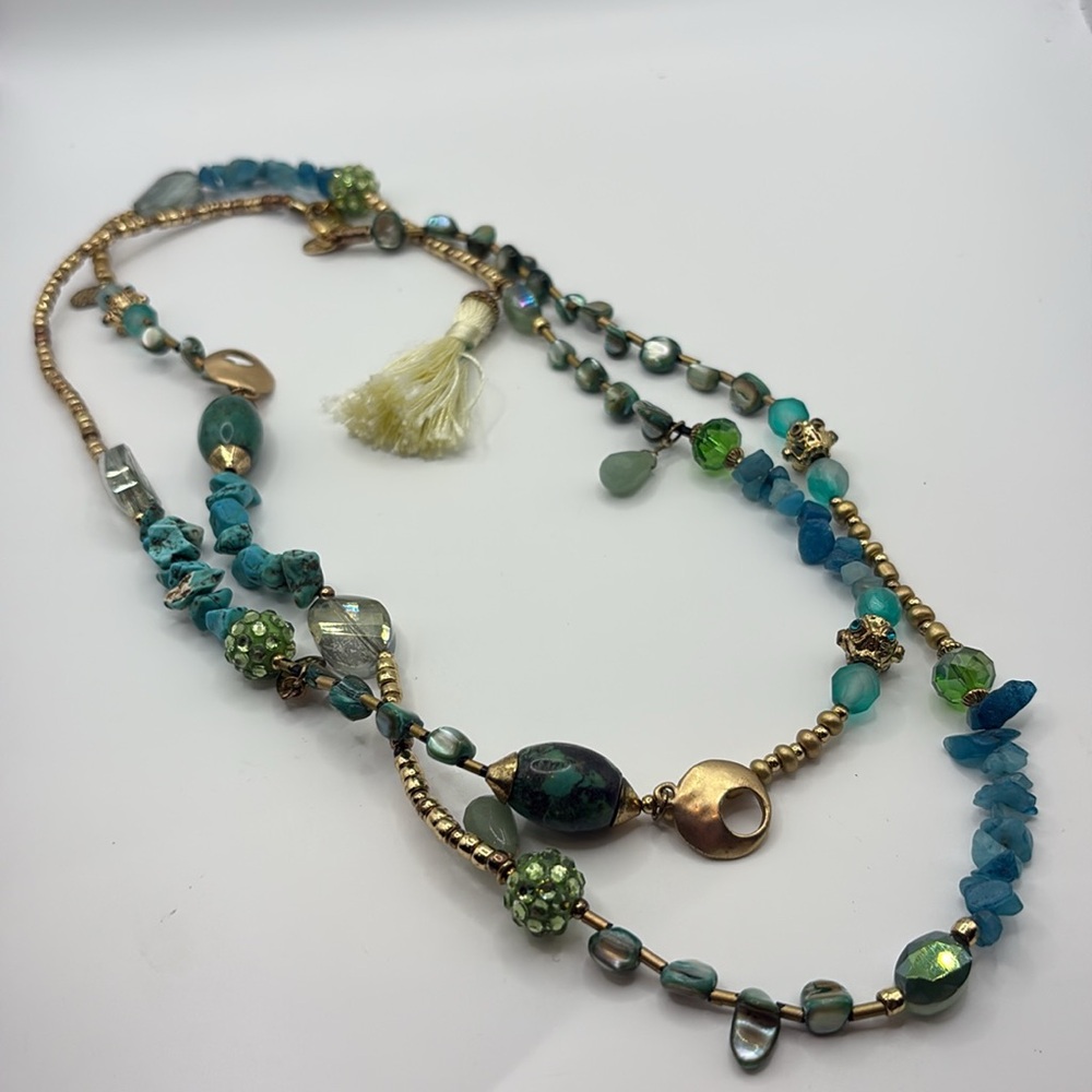 Sara Bella Boho long necklace with multiple gemstones - Picture 9 of 9